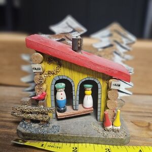 Rustic Wooden Cabin Decor with Red Roof Weather Prediction